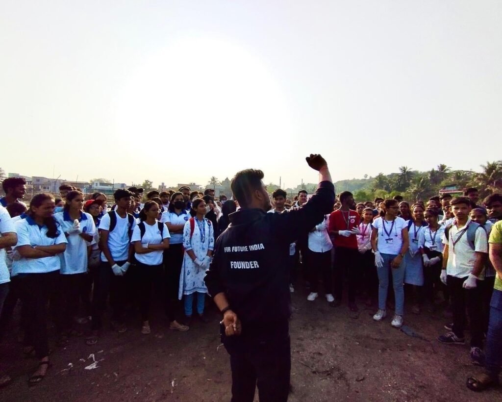 Harshad Dhage, the Founder and President of for Future India Environmental Youth Organisation, has been making a difference in society through his environmental activities. His efforts began with weekly "Beach Cleanups" from January 2020, which aimed to raise awareness about the impact of plastic pollution on aquatic life and to clean up tons of plastic waste from the beach. Harshad also recognized the significance of "Mangroves Cleanup" to ensure that the coastal area remains clean from waste coming from the sea.