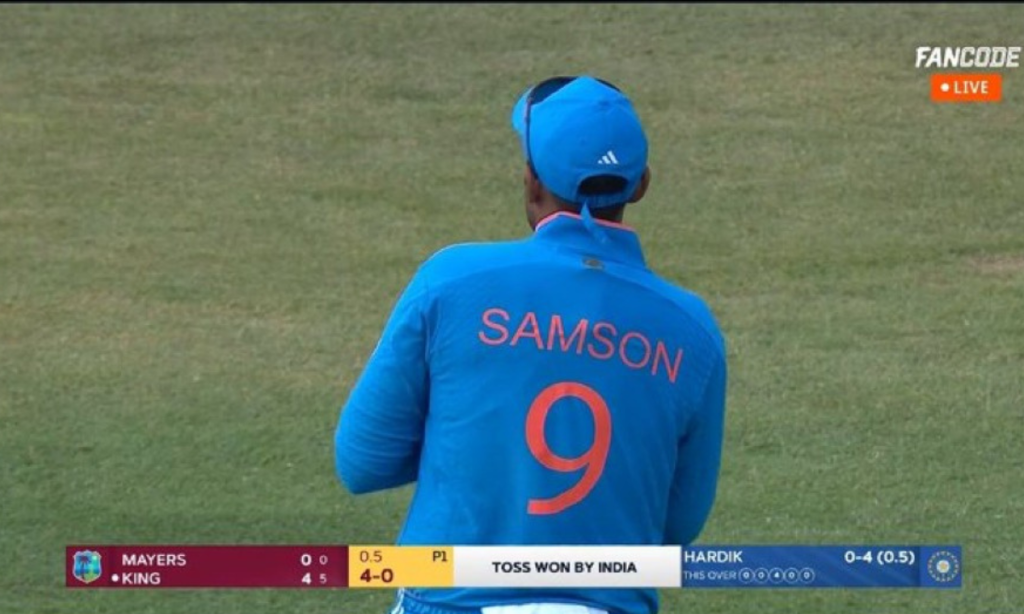 "Jersey Confusion: Suryakumar Yadav Sports Sanju Samson's Shirt in India vs West Indies ODI"