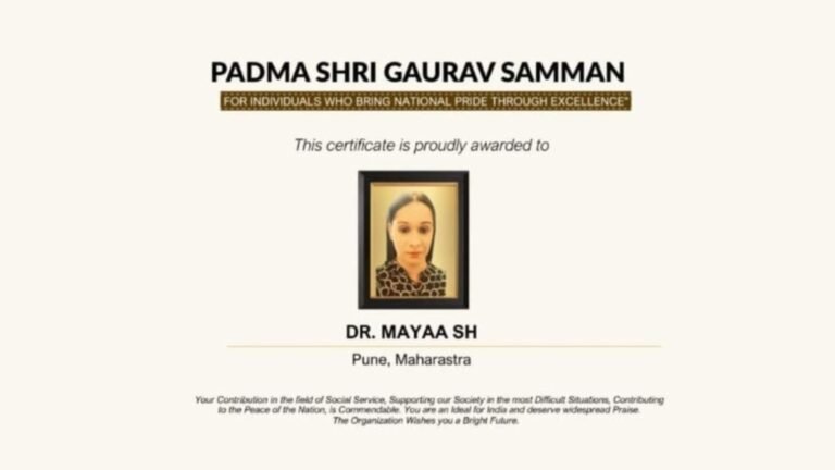Mayaa SH On Winning Padma Shri Gaurav Samman 2025